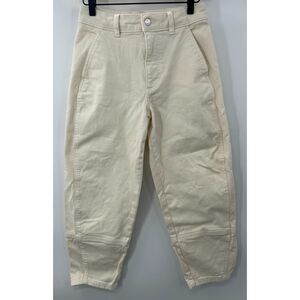 Everlane Pants Women Size 2 Bone The Utility Barrel High Rise Cropped Chino